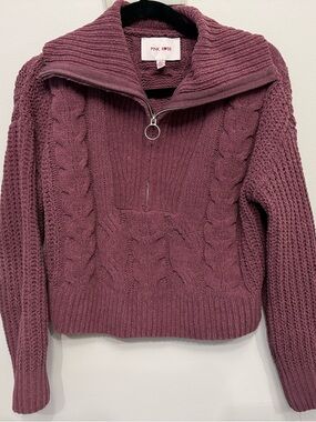 Cable-Knit Half-Zip Sweater